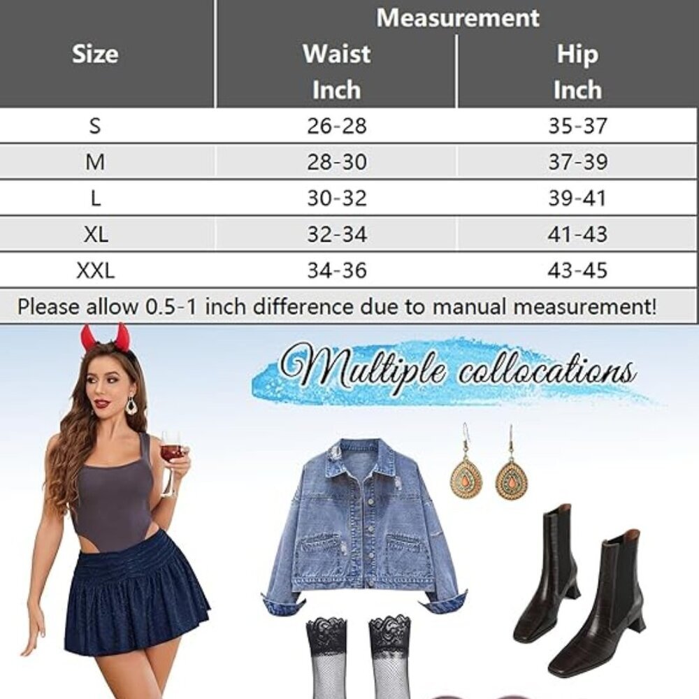 NEW Avidlove Sparkly Mini Skirt | Blue - Picture 3 of 5